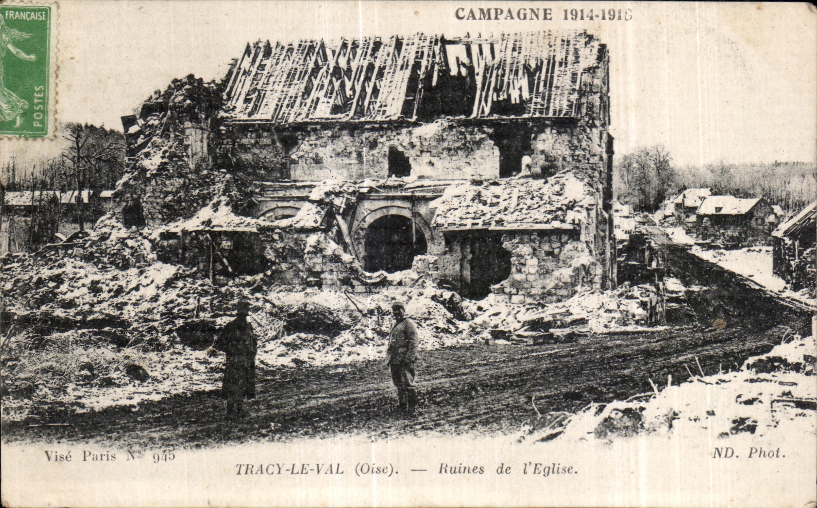 CPA Tracy las ruinas del valle (Oise) de la iglesia de Militaria