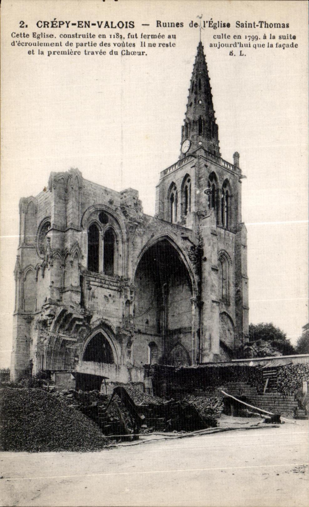 CPA Crepy En Valois Ruines de I Eglise Saint Thomas Cette Eglise construite en