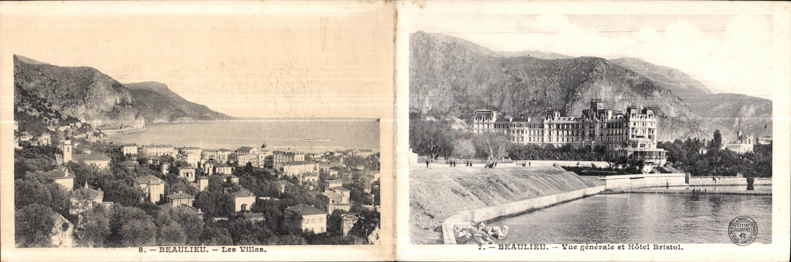 CARTE DOUBLE Beaulieu Les Villas Vue generale et l hotel Bristol