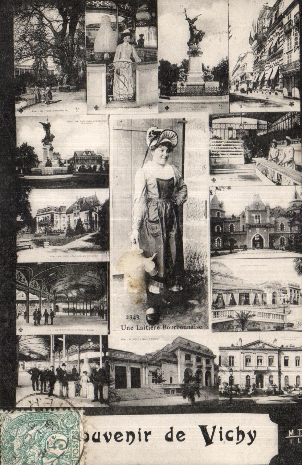 CPA Souvenir de Vichy Folklore Costume