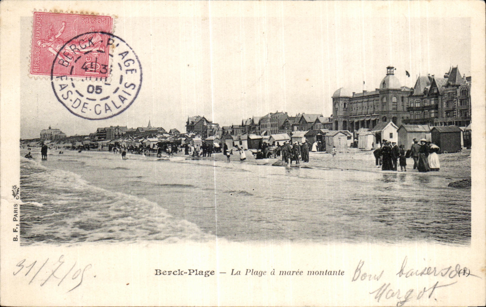 CPA Berck Plage La Plage de maree montante
