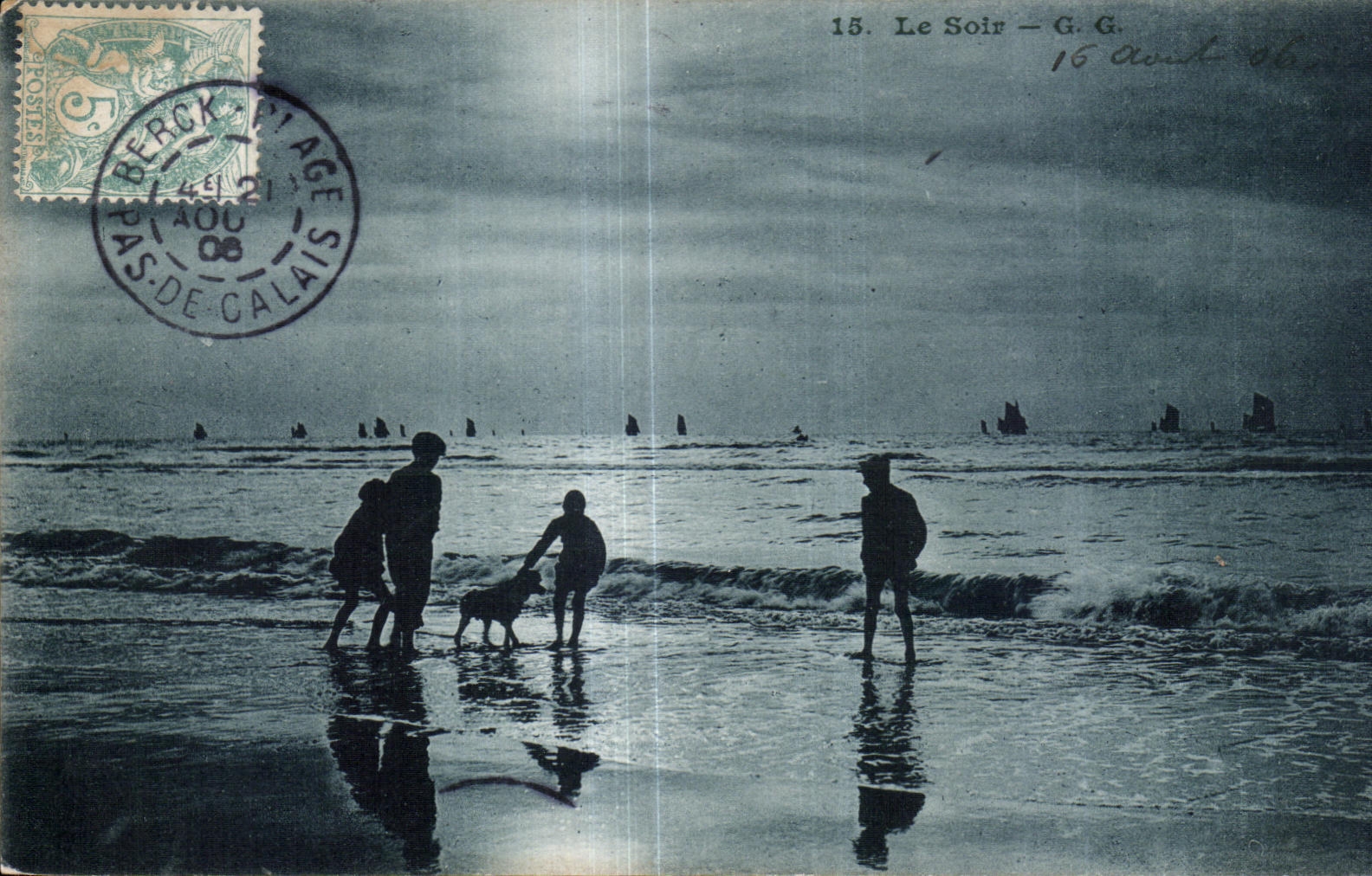 CPA Le Soir Plage Coucher de soleil