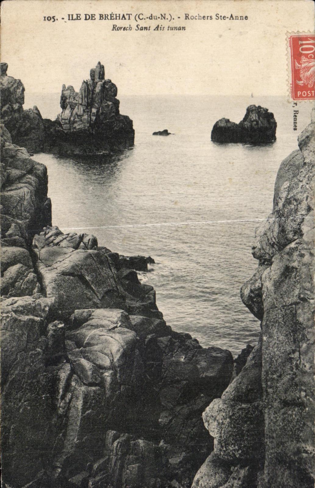 CPA Ile de Brehat Rochers Ste Anne Rorech Sant Air tunan