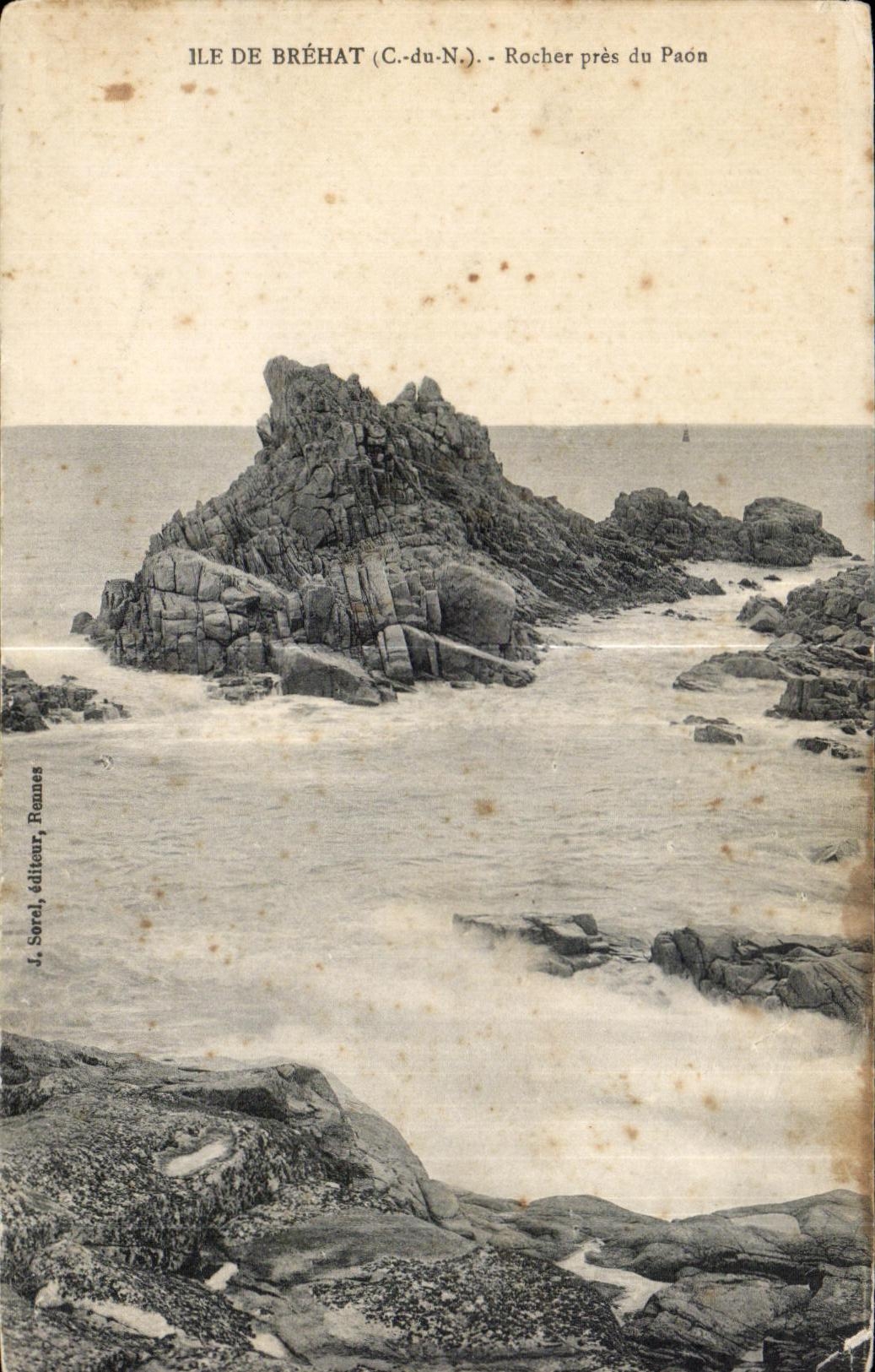 CPA Ile de Brehat Rocher pres du Paon