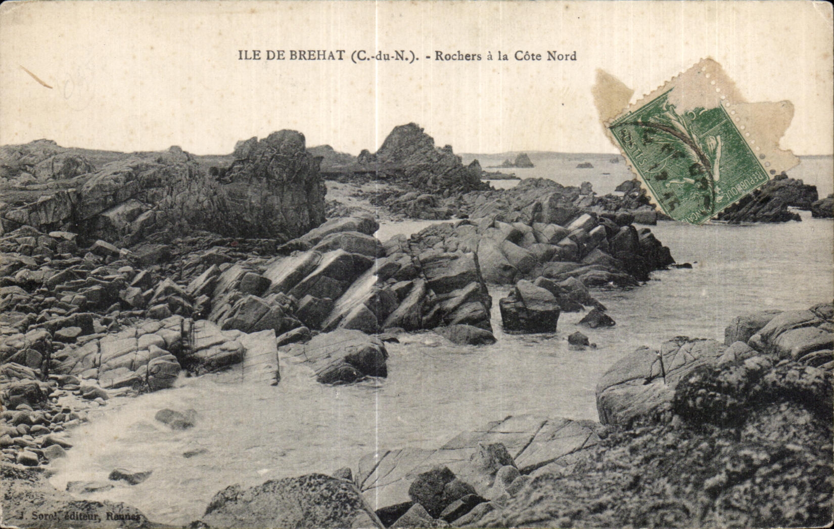 CPA Ile de Brehat Rochers a la Cote Nord