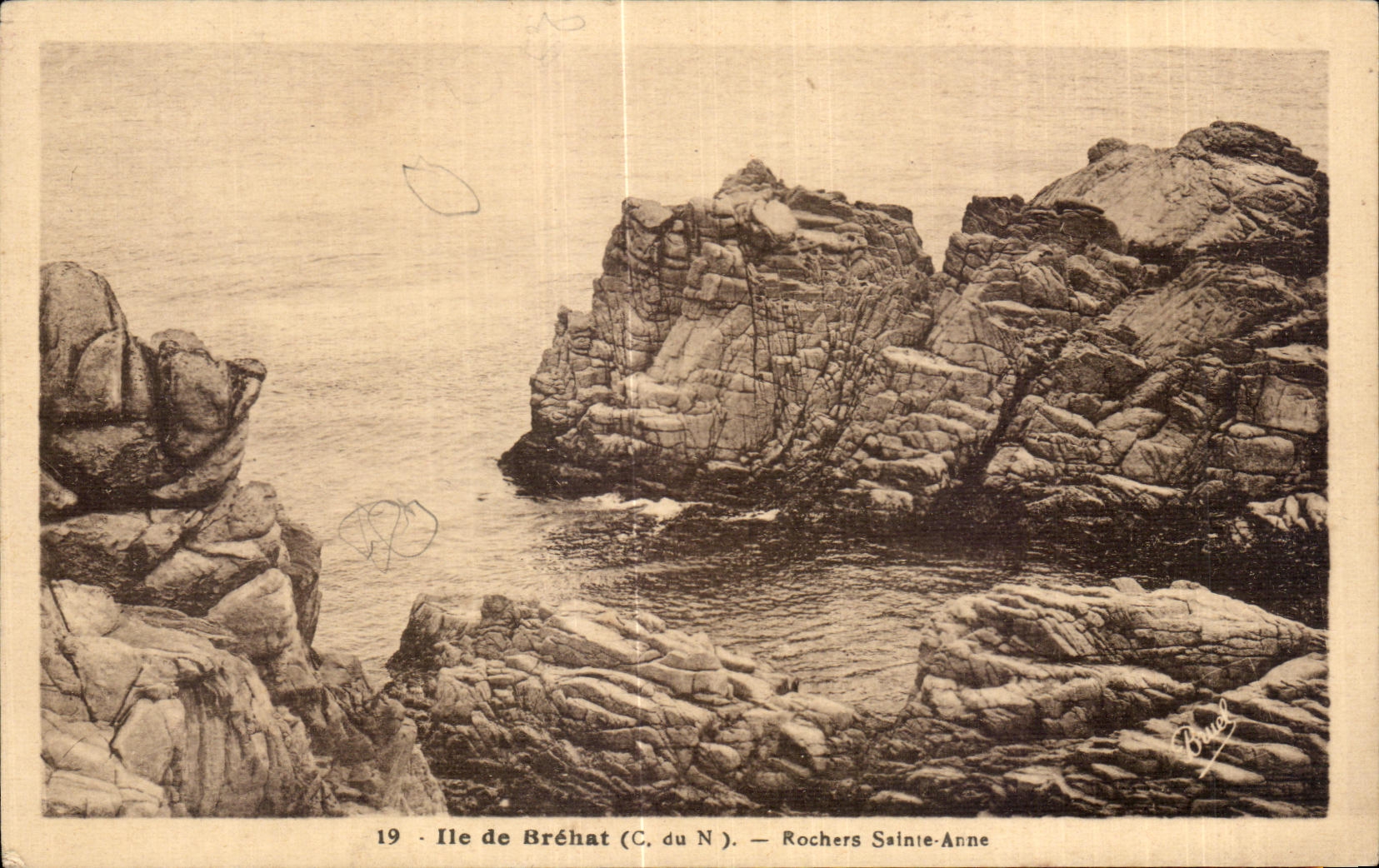 CPA Ile de Brehat Rochers Sainte Anne
