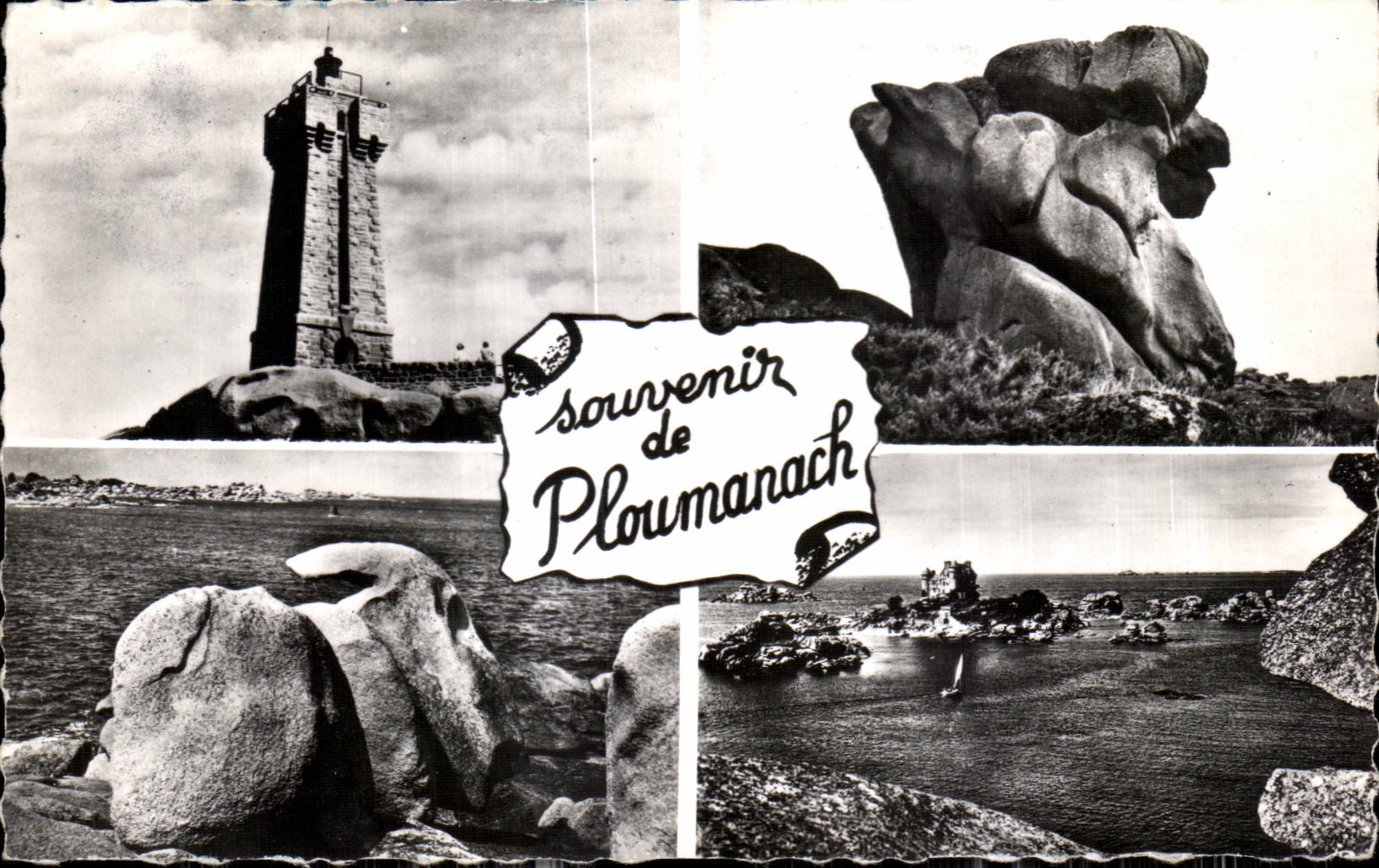 CPA La Cote De Granit Rose Perros Ploumanac h Les Rochers Le phare le Belier le Lapin le Chateau du Costaeres
