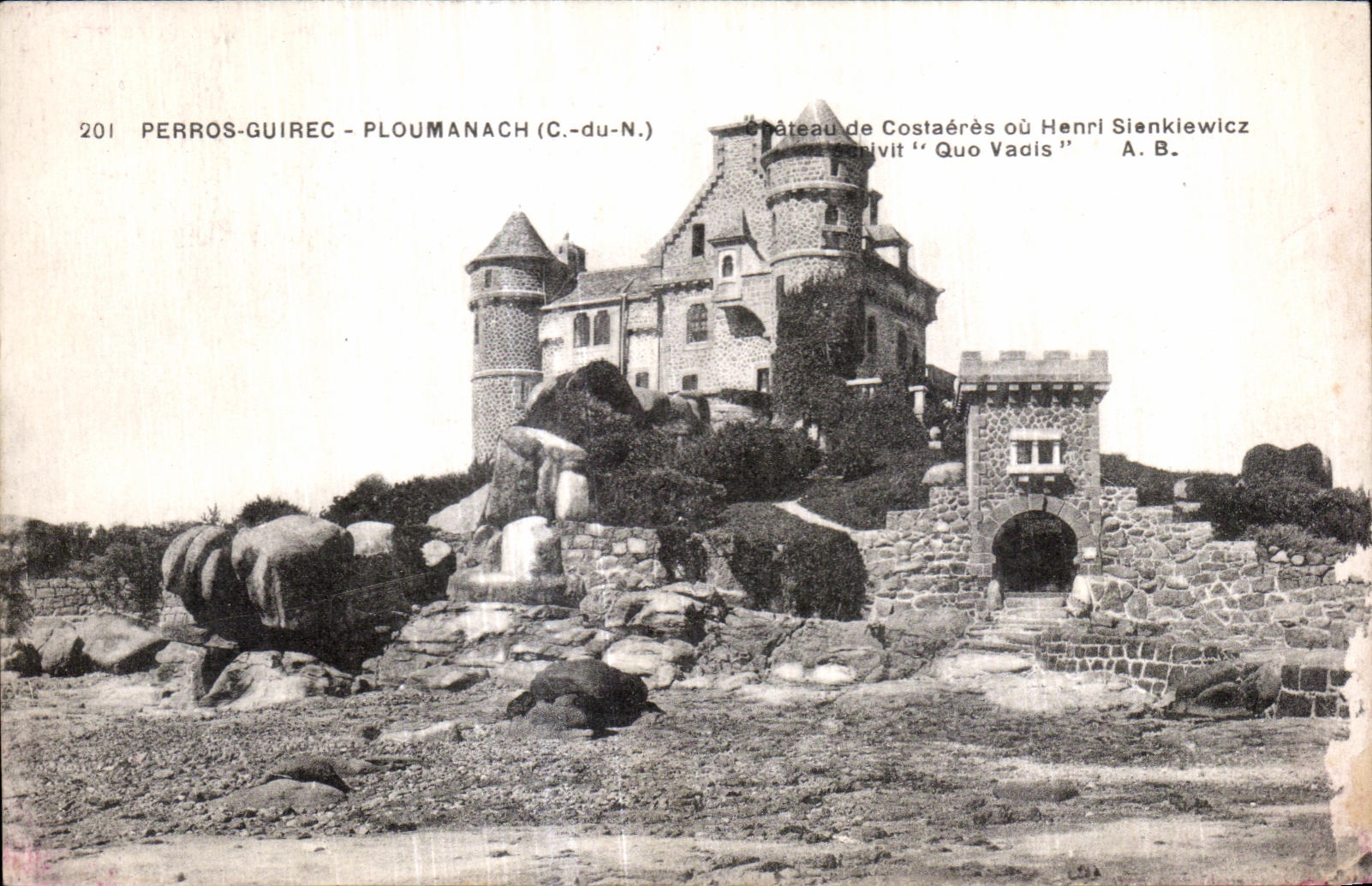 CPA Ploumanac h Chateau de Constaeres ou Henri Sienkiewicz ecrivit Quo Vadis