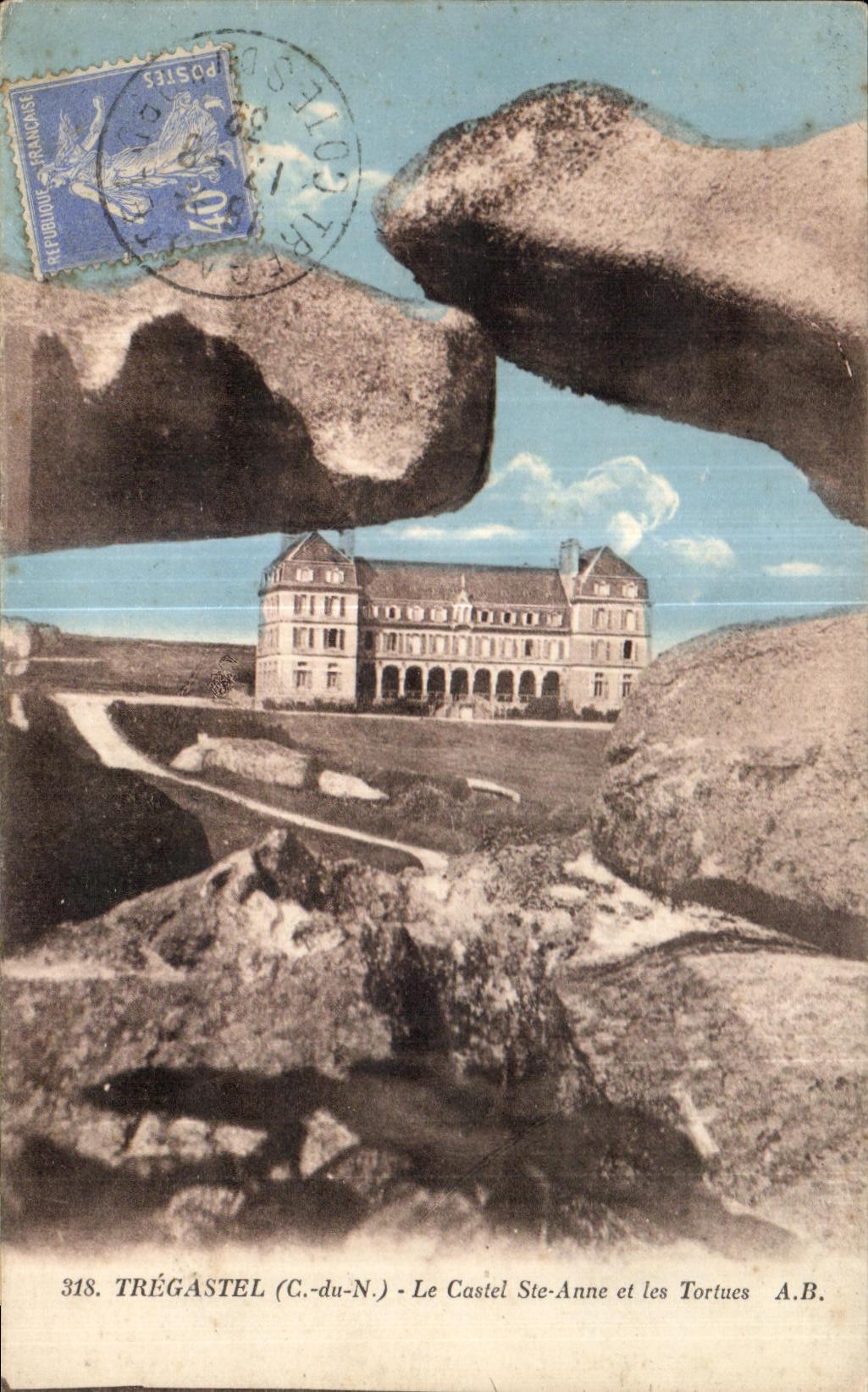 CPA Tregastel Le Castel Ste Anne et les Tortues