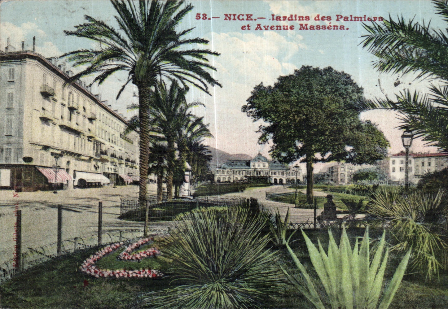 CPA Nice Jardins des Palmiers et Avenue Massena