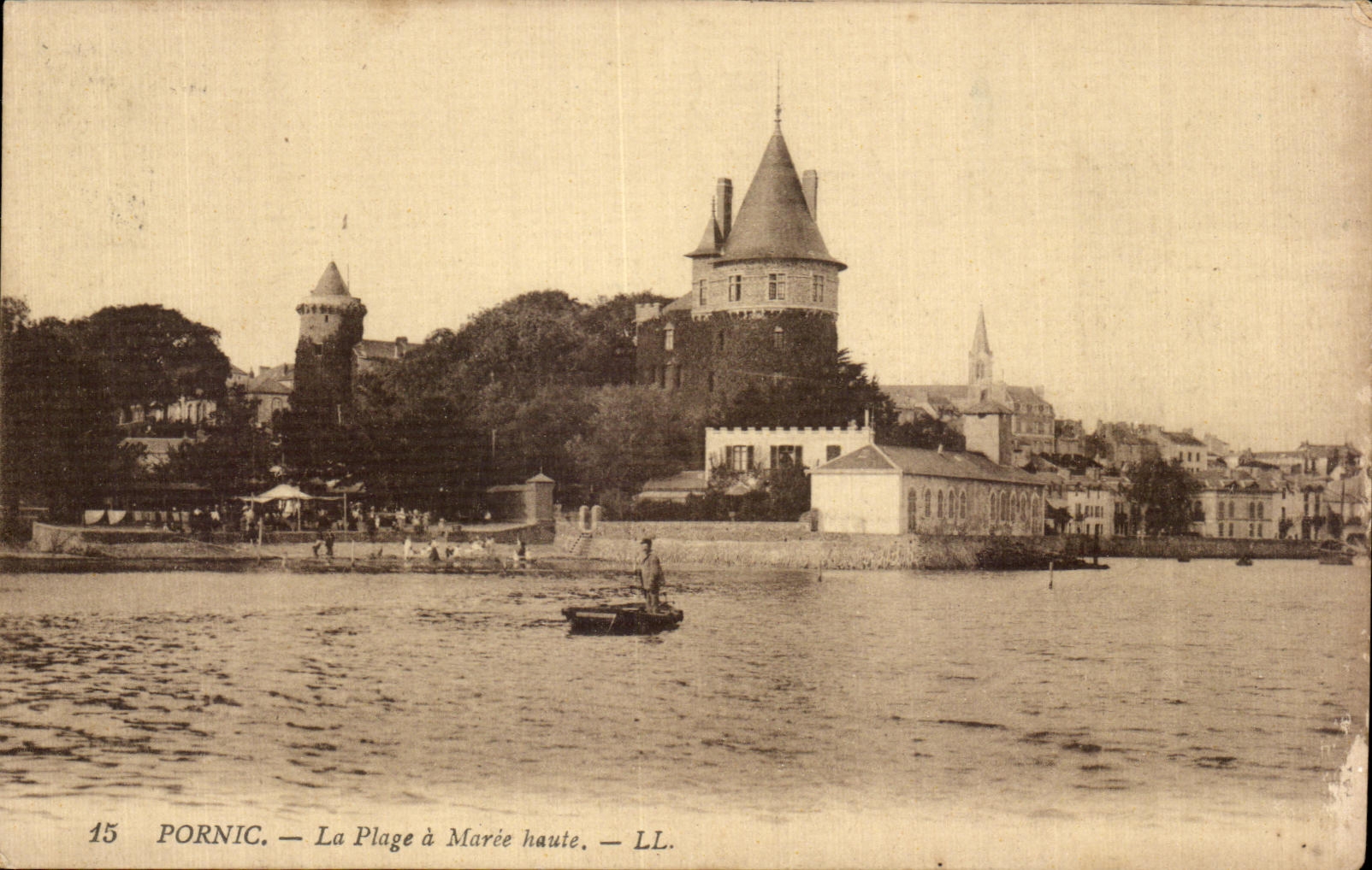 CPA Pornic La Plage a Maree haute