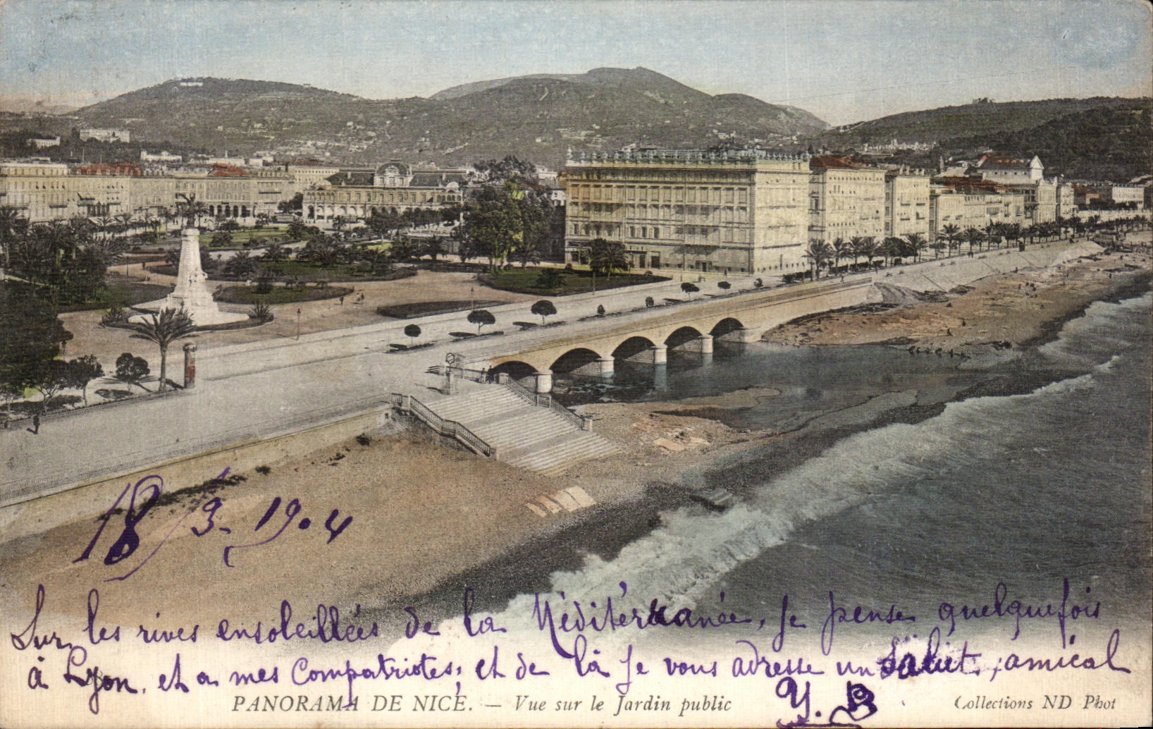 CPA Panorama Of Nice Seen on the Public garden