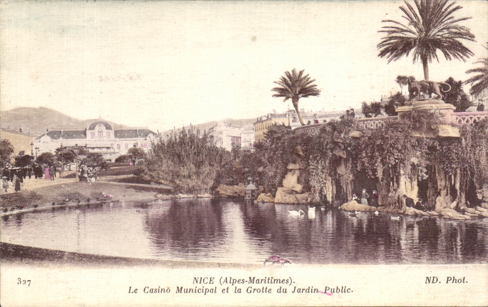 CPA Nice Alpes Maritimes Le Casino Municipal et la Grotte du Jardin Public