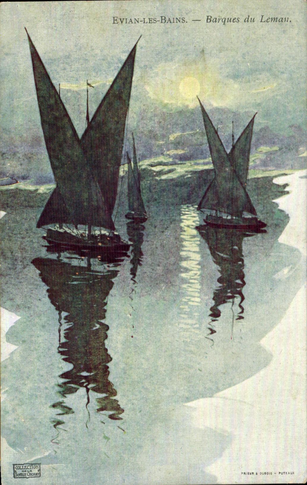 CPA Evian Les Bains Boat of Leman Boats