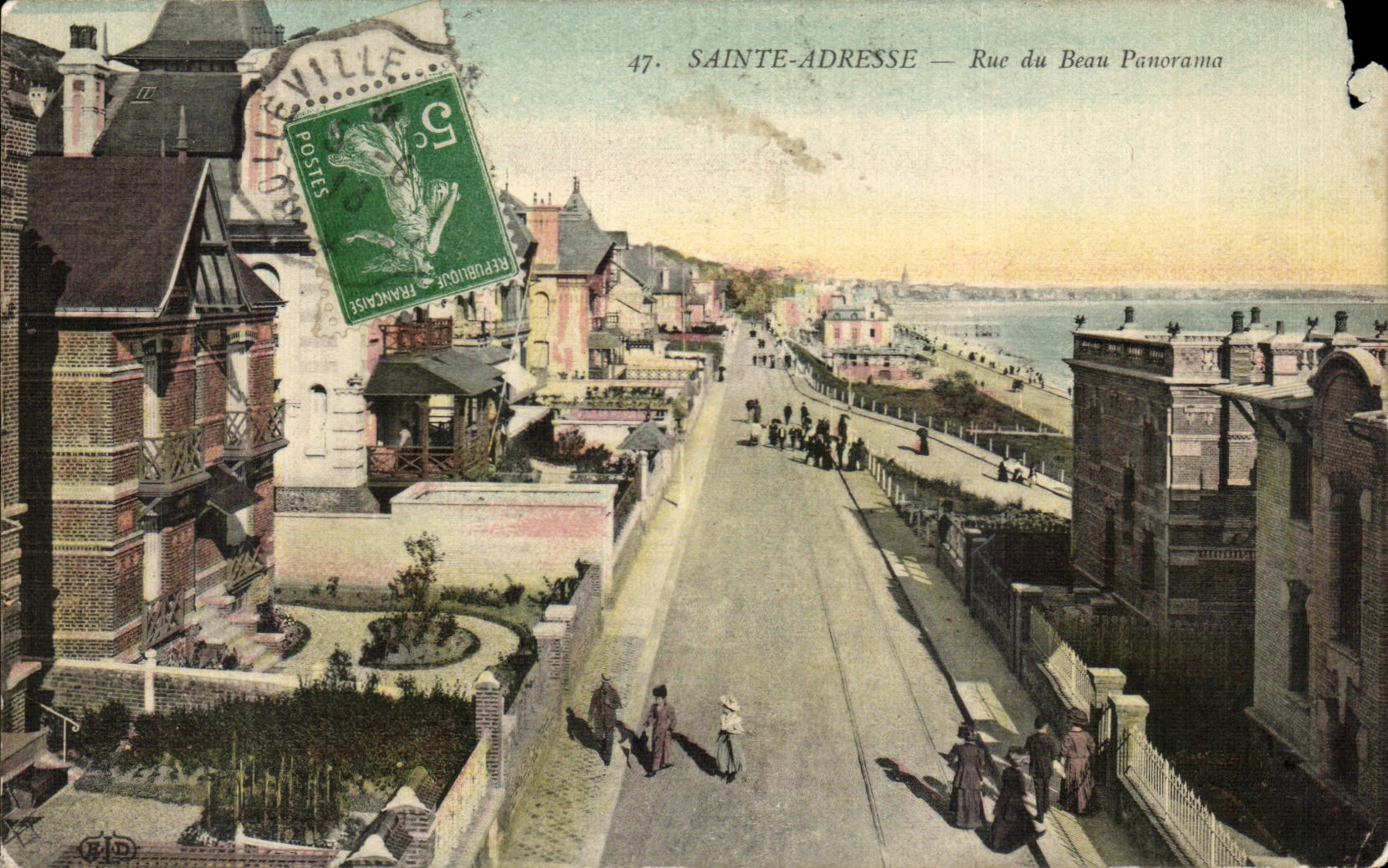 CPA Sainte Address street of the beautiful panorama