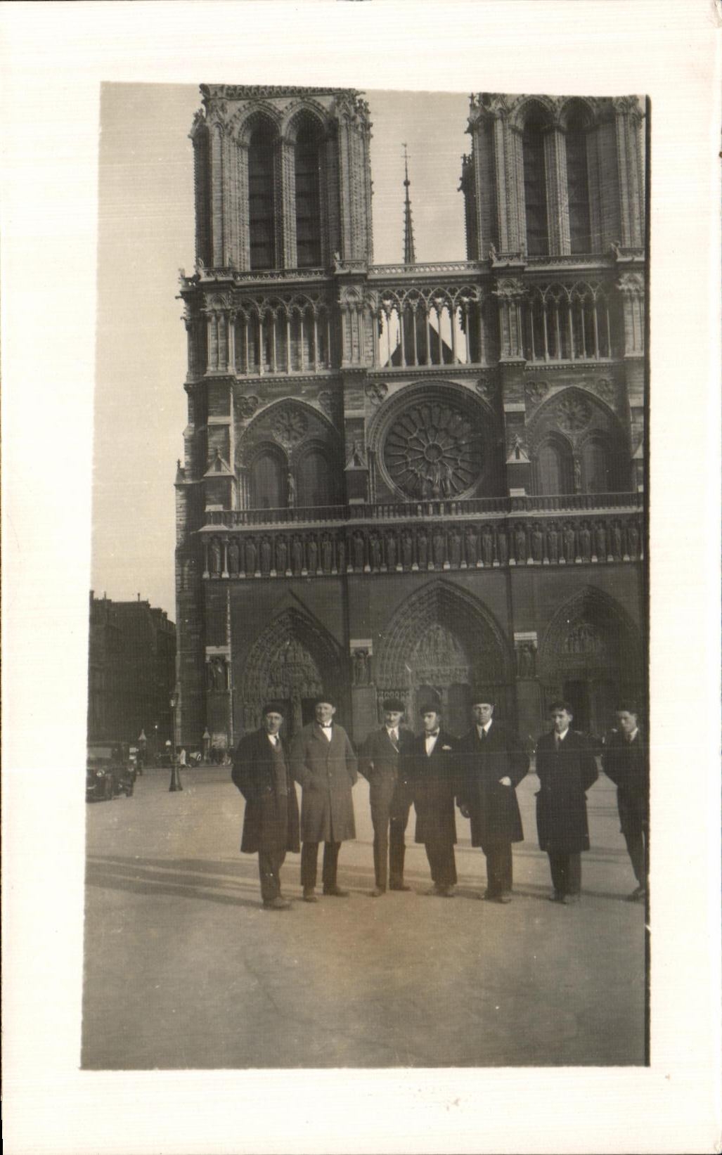 Photo Paris 1929 Eglise Notre Dame La facade