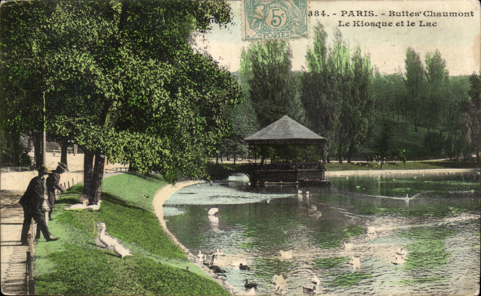 CPA Paris Chaumont Hillocks the Kiosk and the Lake