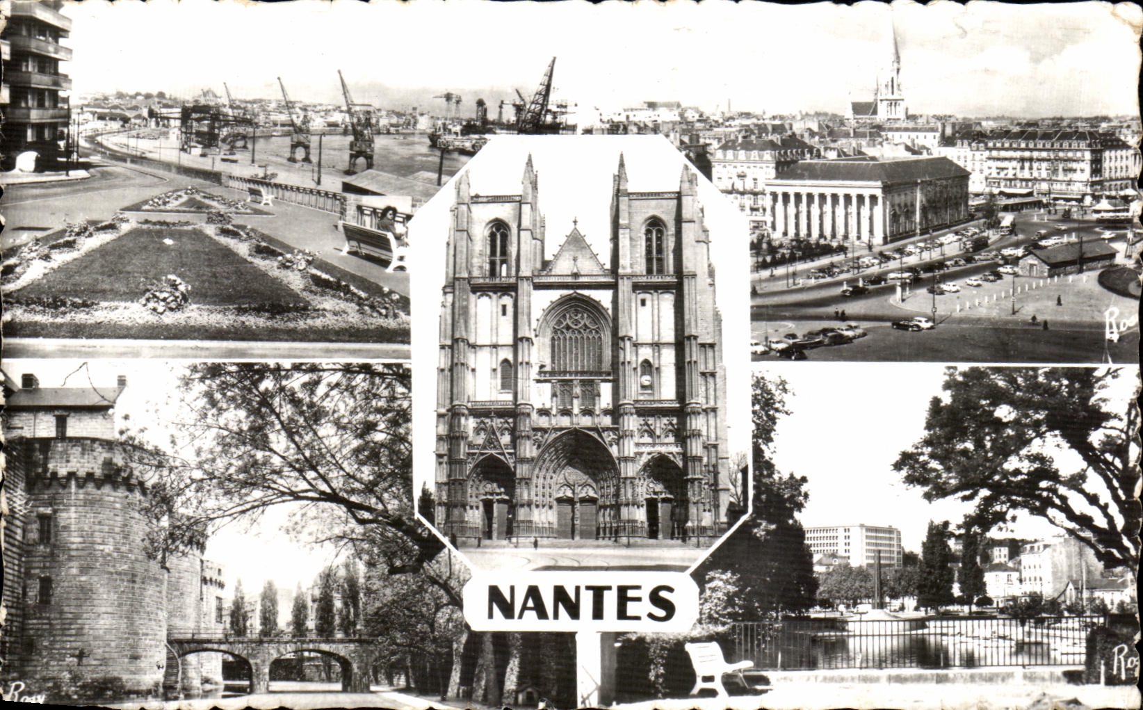 CPA Nantes the Port the Center the Cathedral the Castle District Morand Bridge