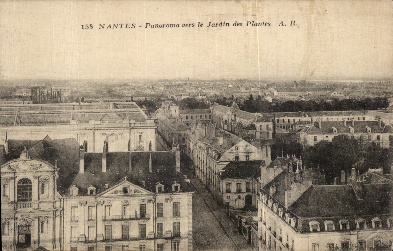 CPA Nantes Panorama towards the Botanical garden