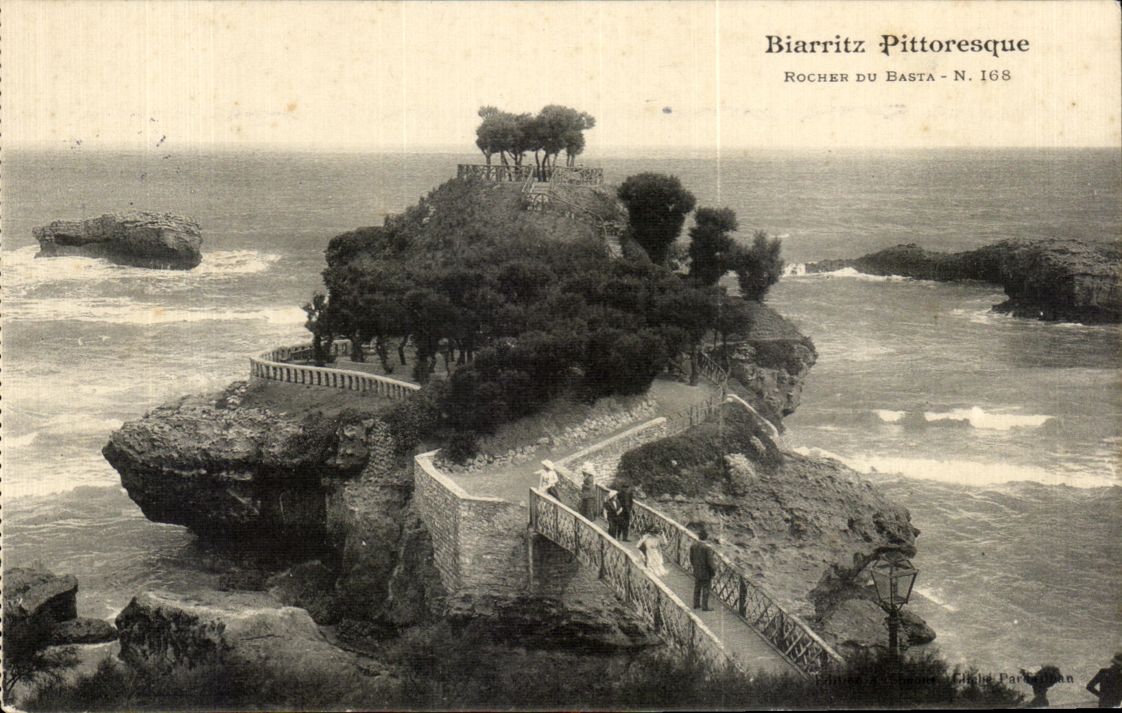 CPA Biarritz Pittoresque Rocher du Basta 
