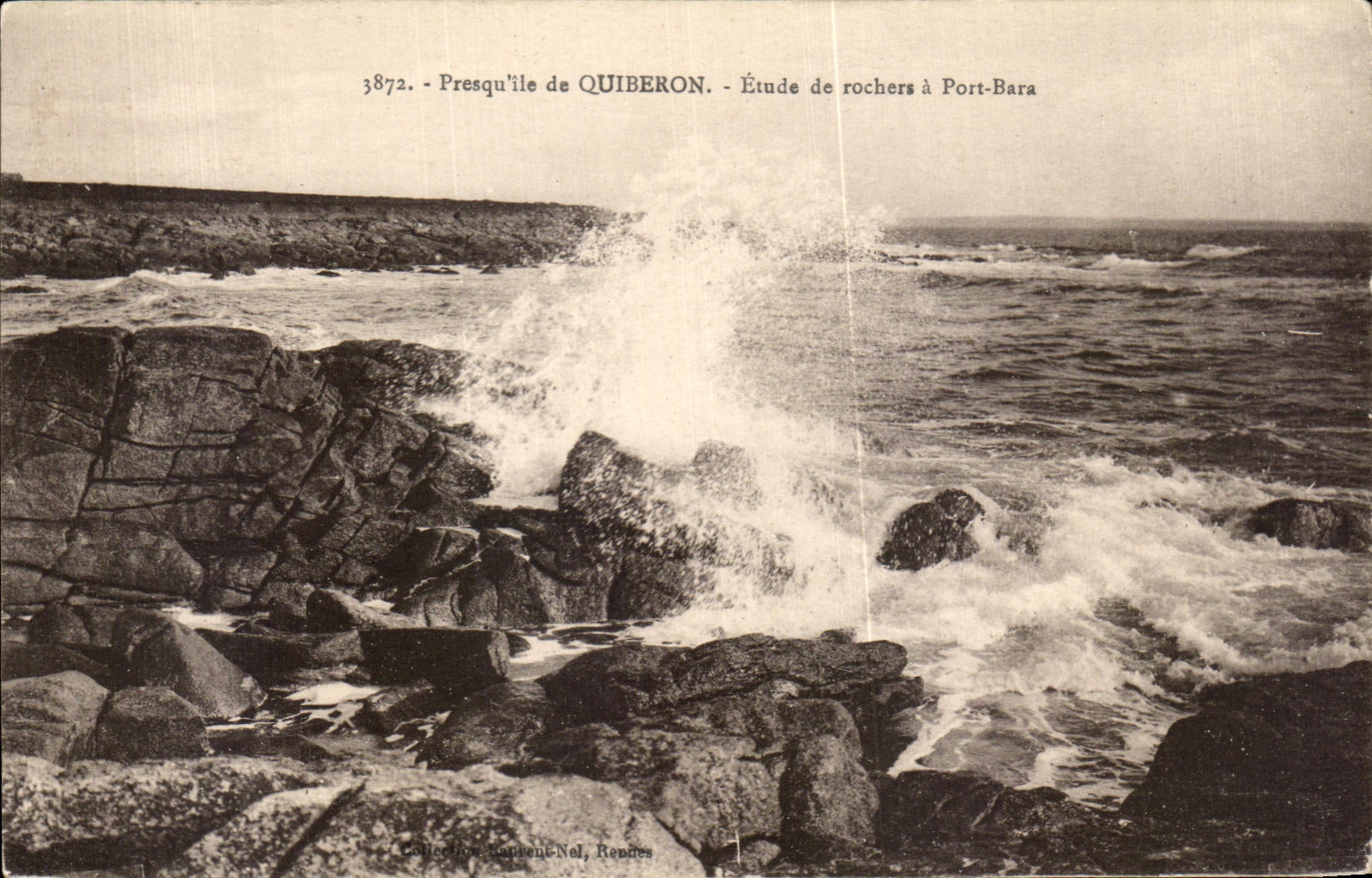 CPA Presquile de Quiberon Etude de rochers a Port Bara