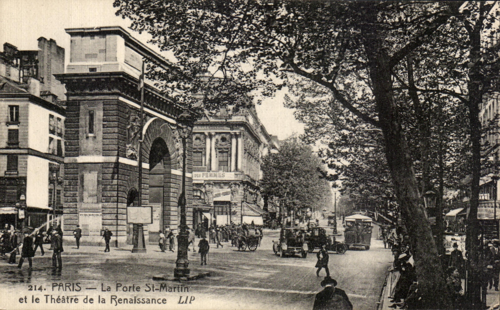 CPA Paris the Gate St Martin and the Theater of Renaissance