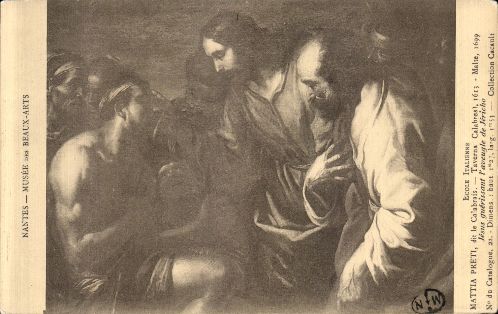 CPA Nantes Musee Of Beautiful arts Mattia Preti the Calabrian Taverna Malta Jesus curing plugs of Jericho