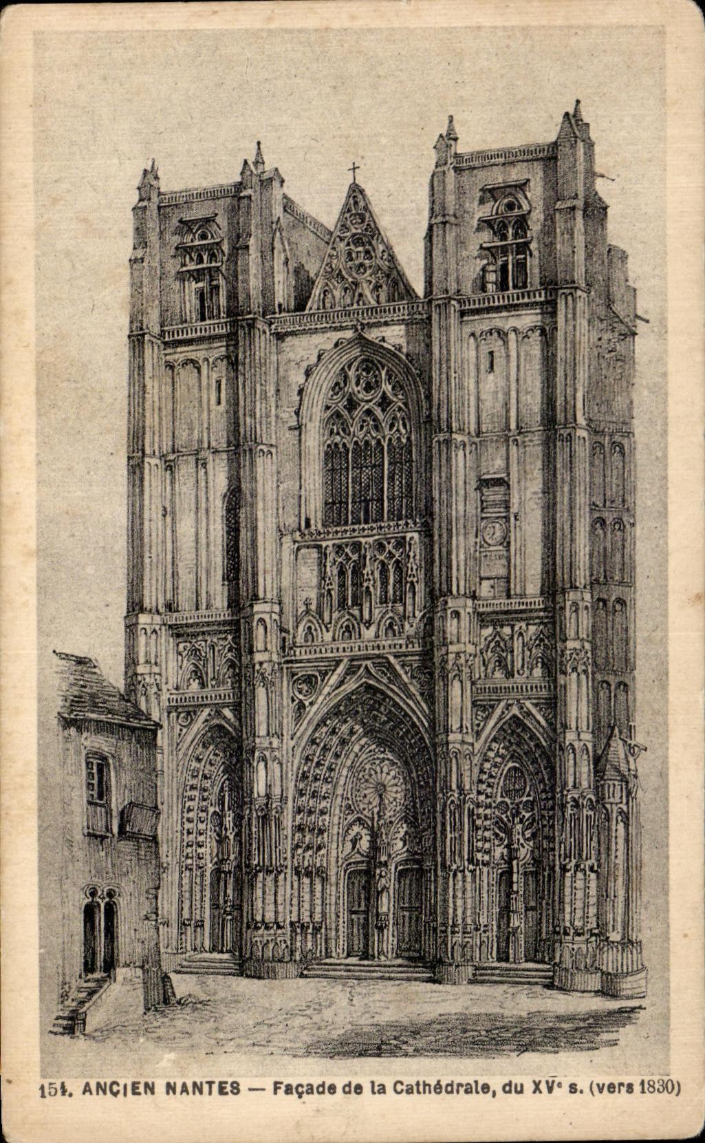 CPA Old Nantes Frontage of the Cathedral with 15th