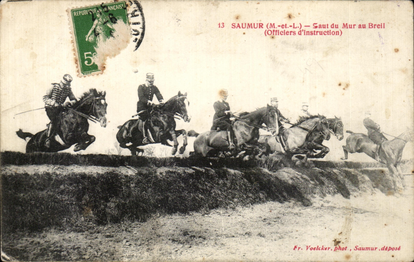 CPA Saumur Saut du Mur au Breil (Officiers d Instruction) heval Horse