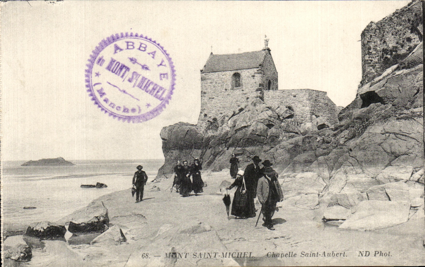 CPA Mont Saint Michel Chapelle Saint Aubert