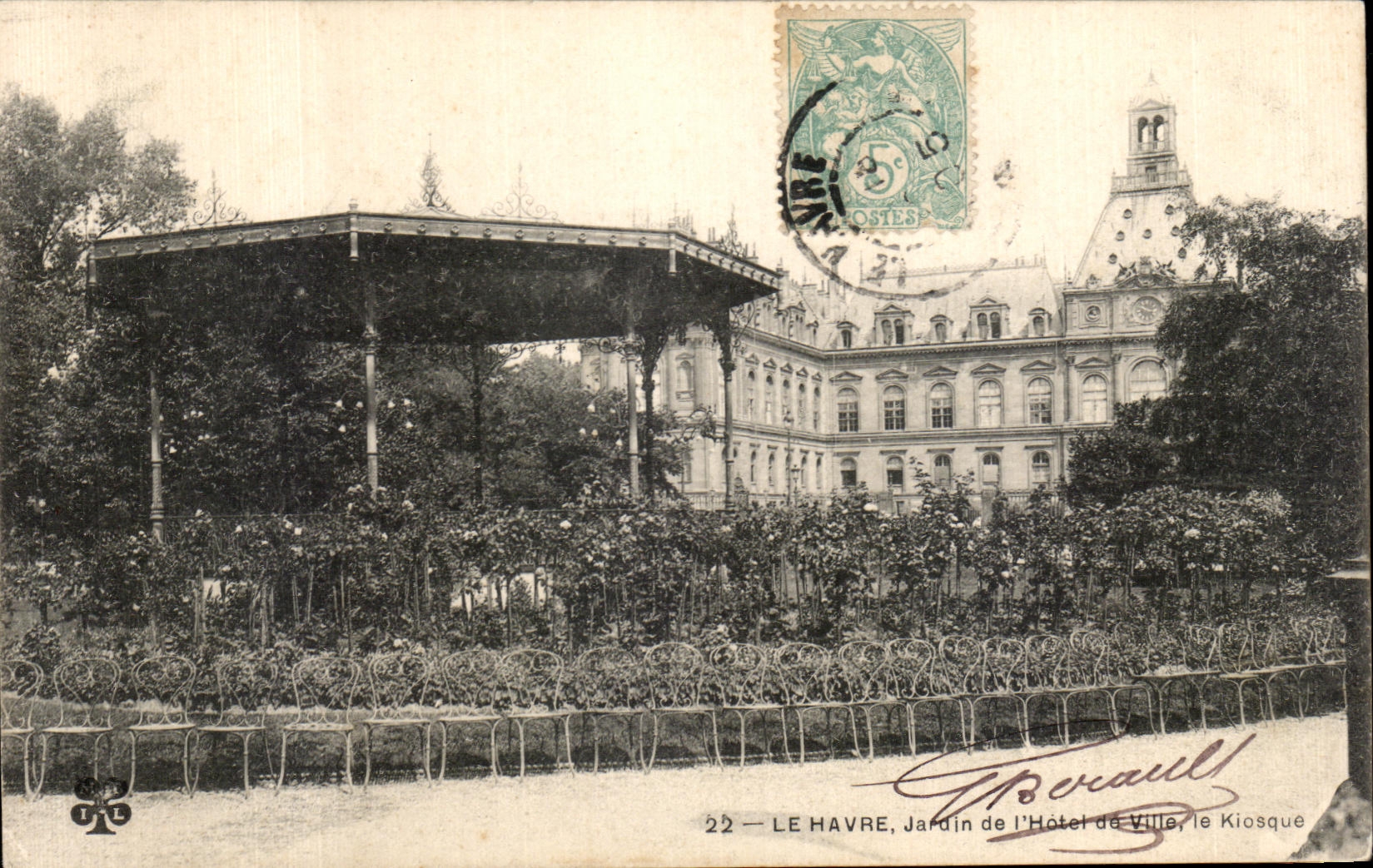 Jardin de CPA Le Havre del ayuntamiento el quiosco