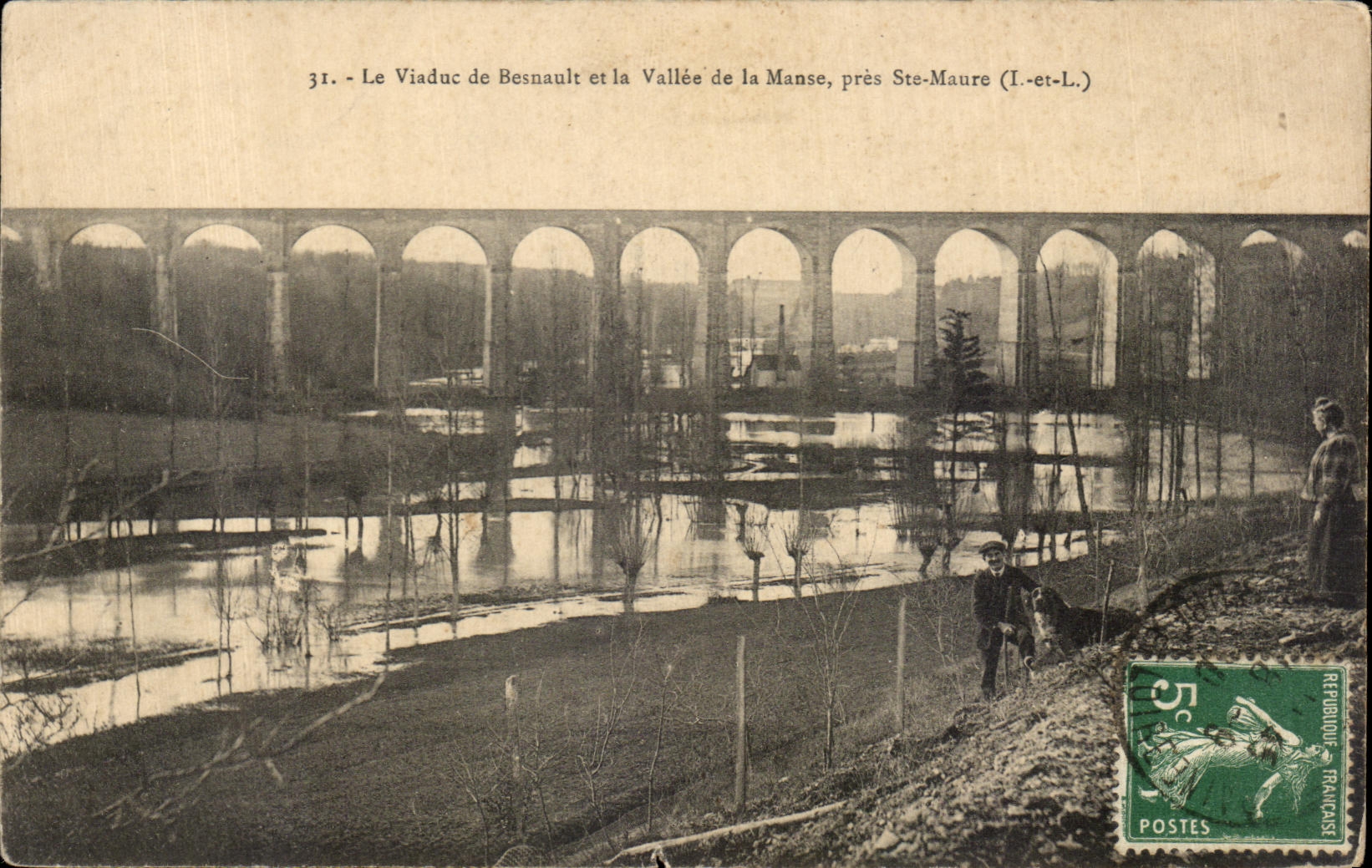 CPA Le Viaduc de Besnault et la Vallee de la Manse pres Ste Maure