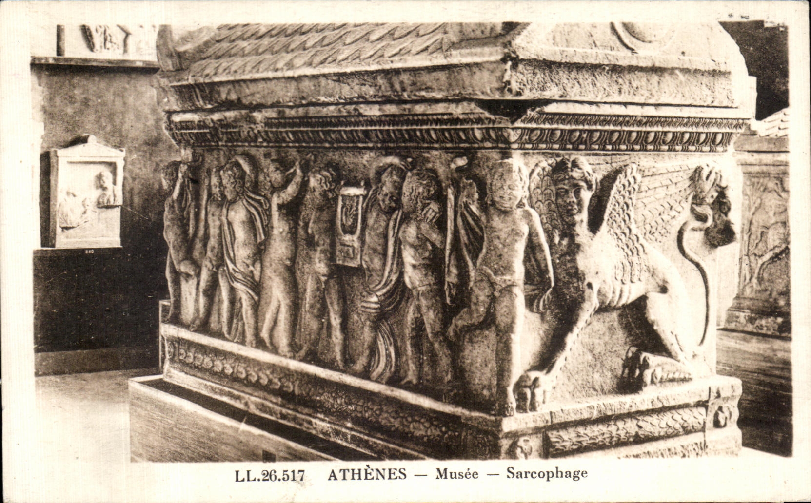 CPA Greece Greece Athens Museum Sarcophagus
