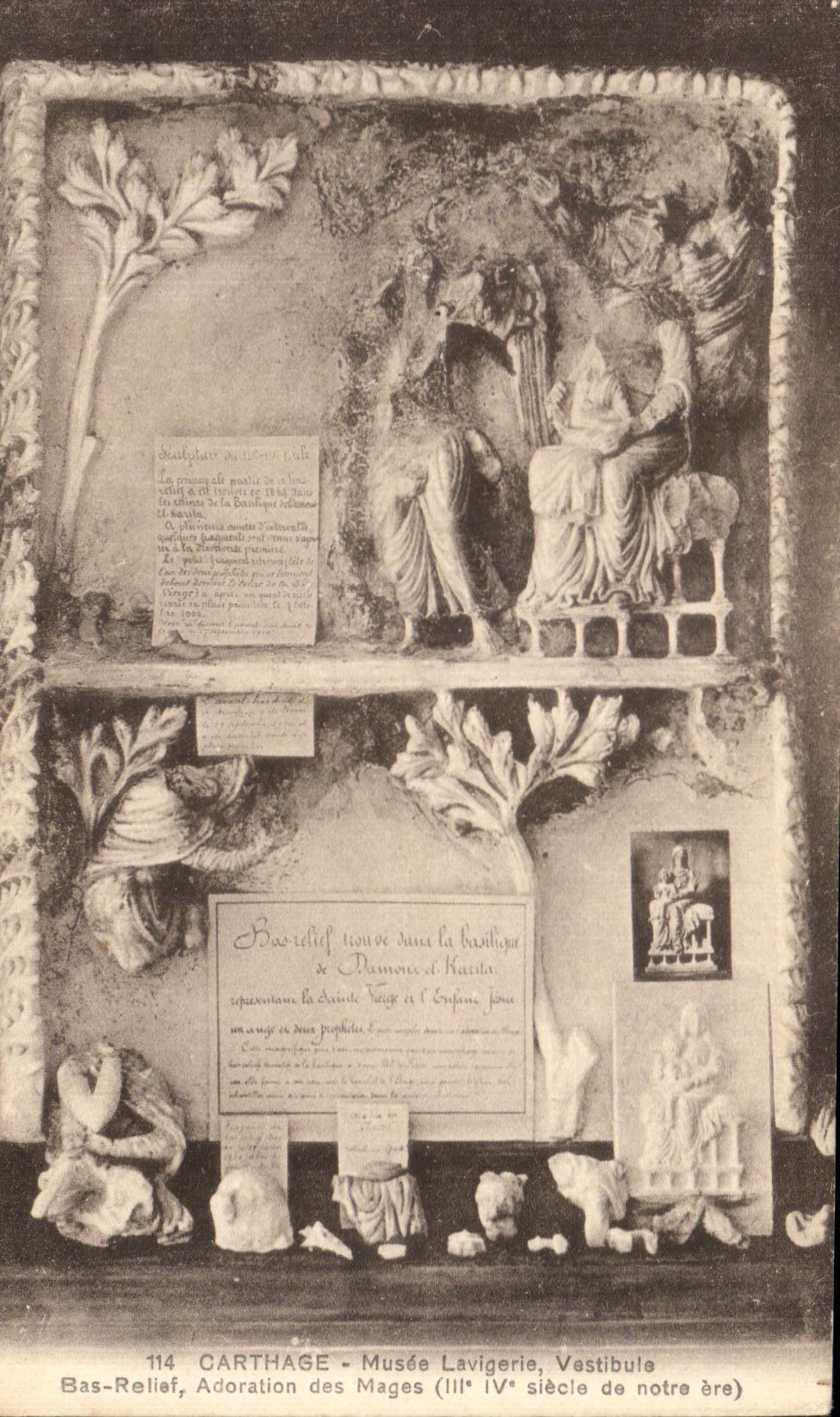 CPA Tunisie Carthage Musee Lavigerie Vestibule Bas Relief Adoration des Mages
