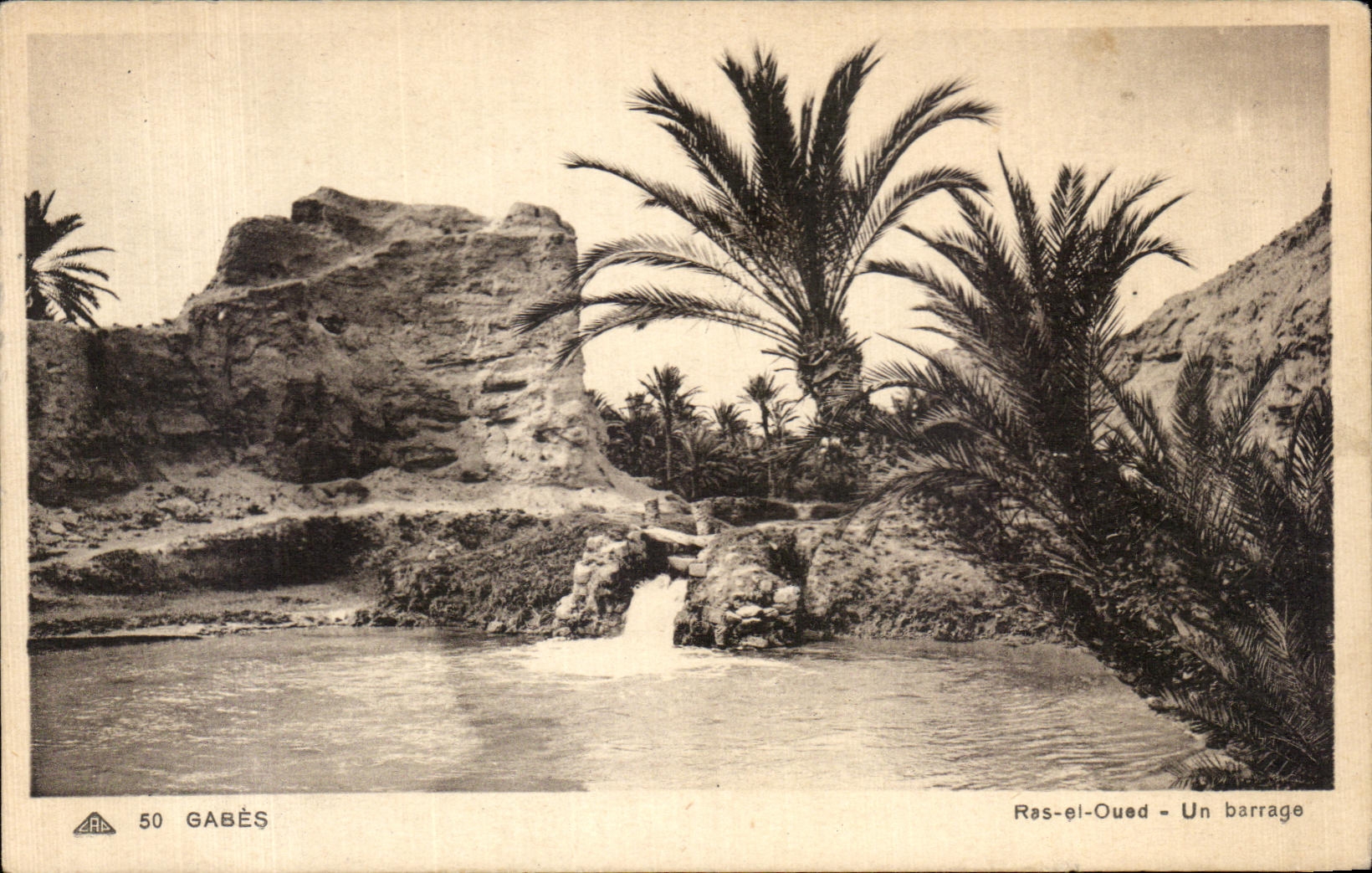 CPA Tunisie Gabes Ras et Oued barrage