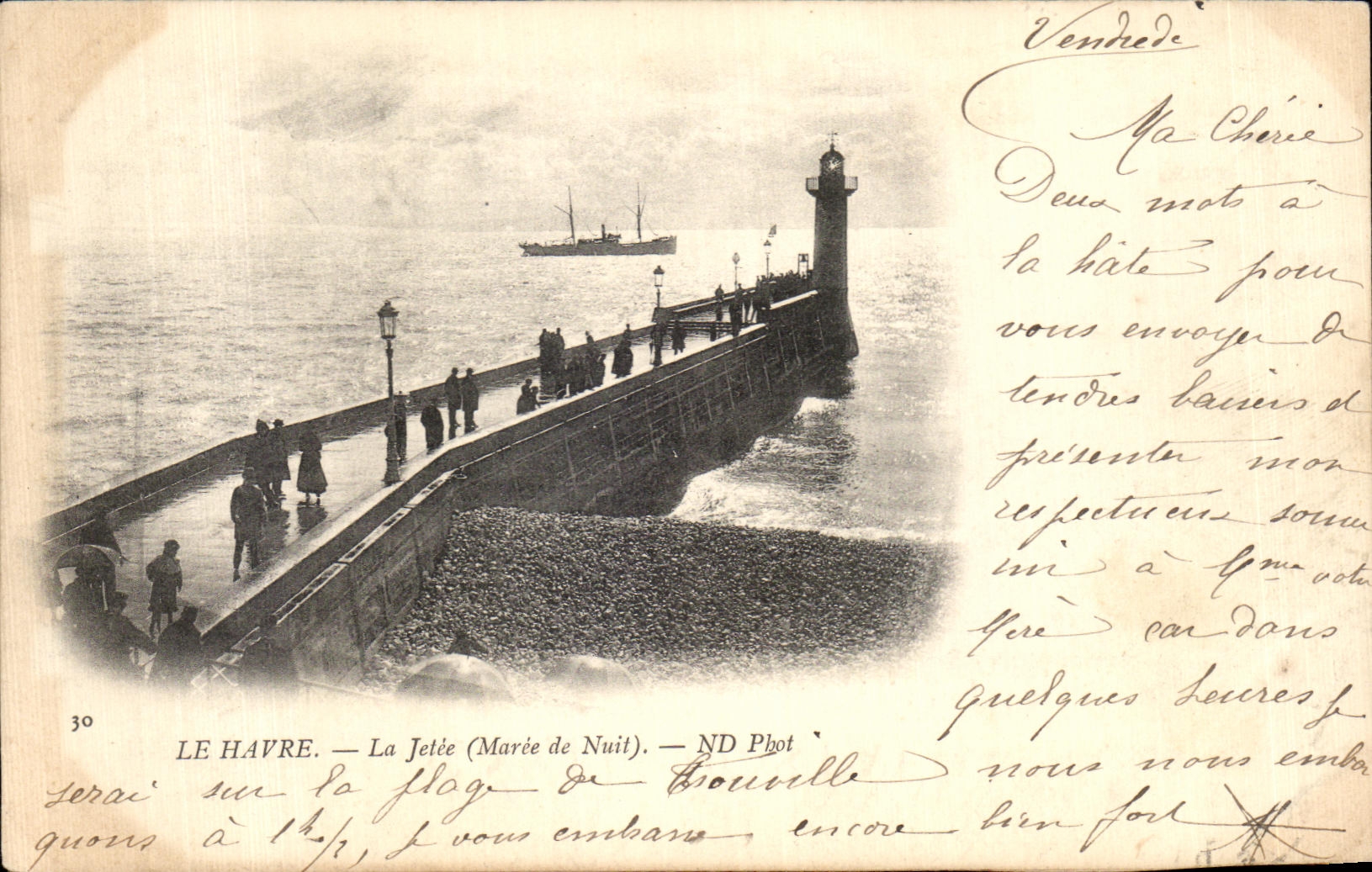 CPA Le Havre La Jetee Bateau