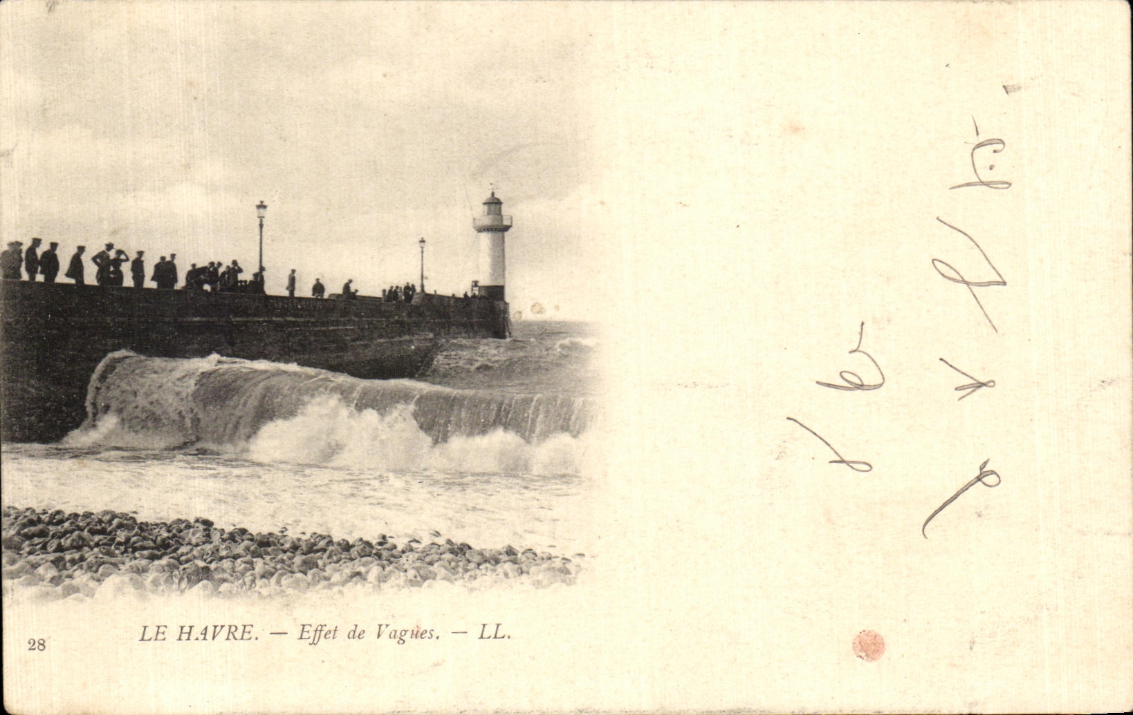 Faro vago del faro del efecto de CPA Le Havre