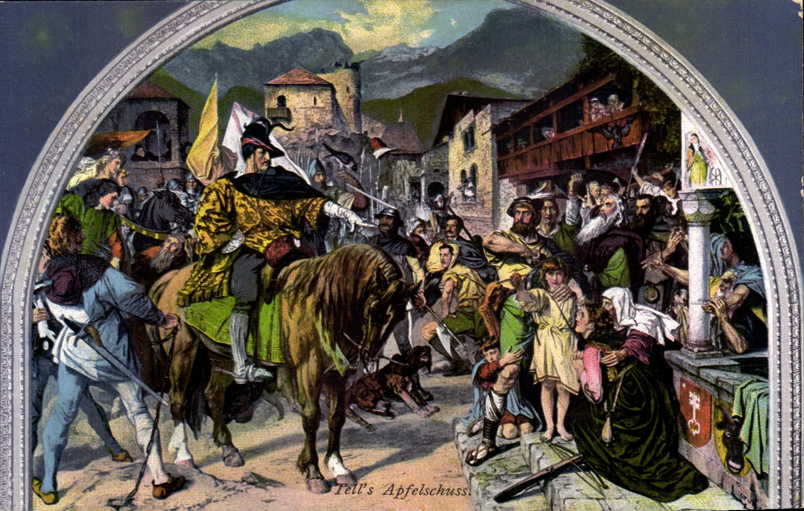 CPA Such S Apfelschuss Guillaume Tell Tells Legend Folklore