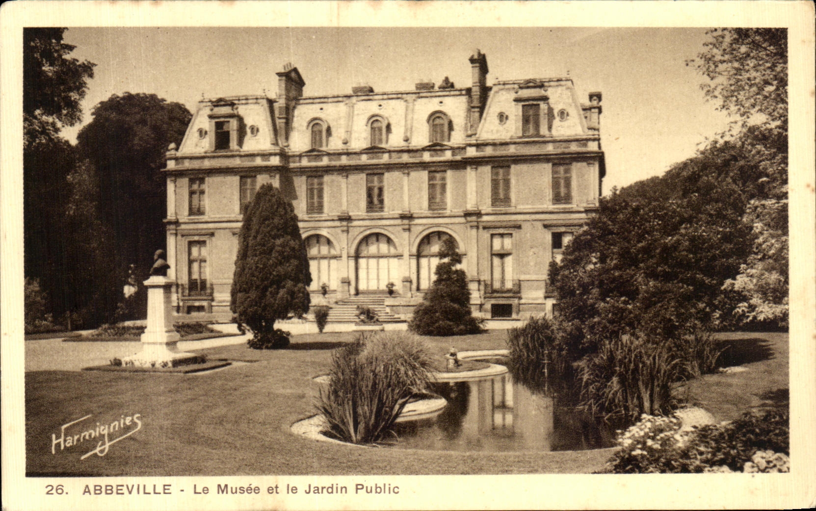 CPA Abbeville the Museum and the Public garden