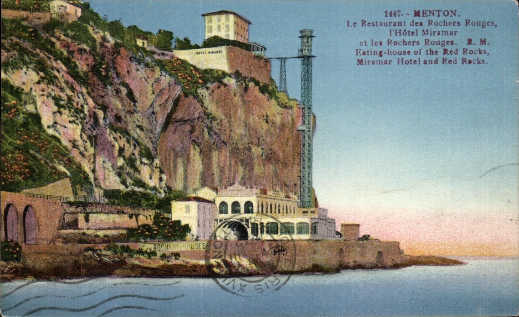 CPA Menton Le restaurant des Rochers Rouges