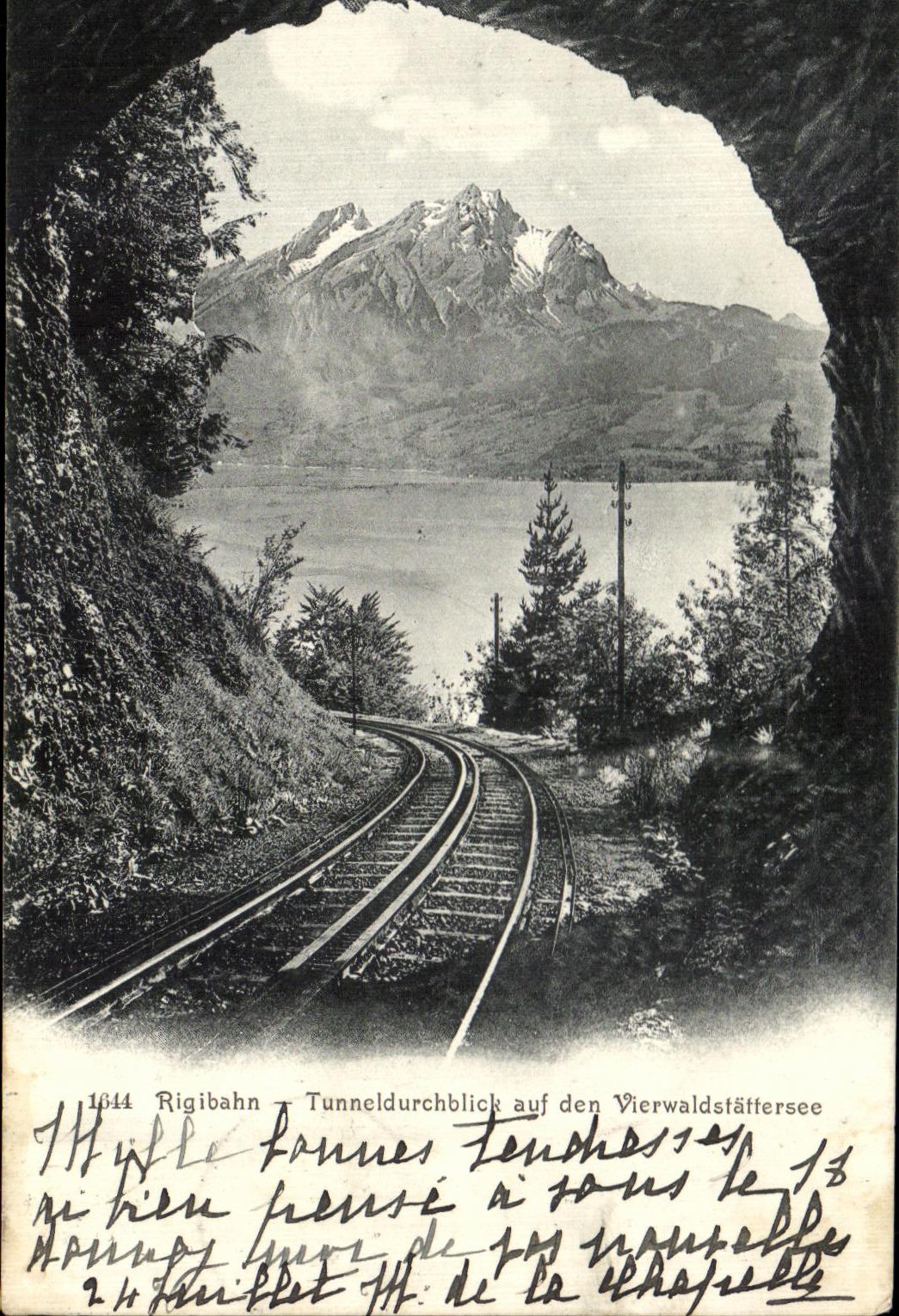 CPA Rigibahn Tunneldurchblick auf den Vierwaldstafferttesee Suisse