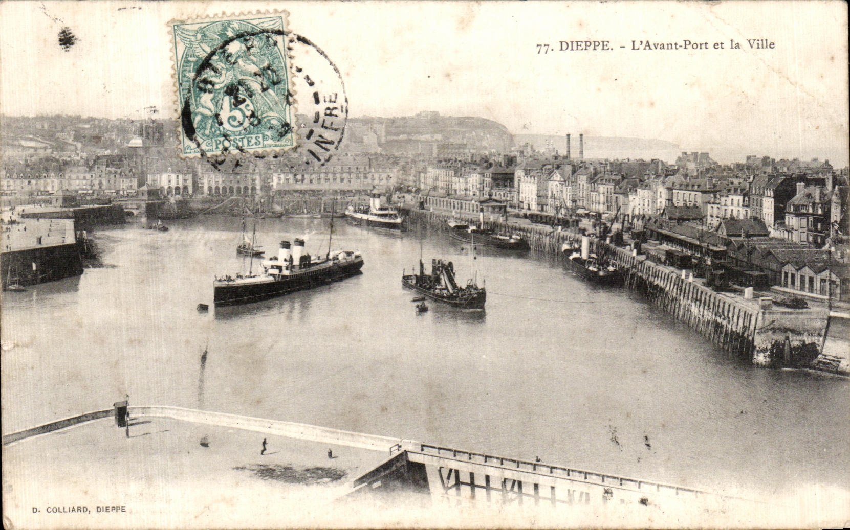 CPA Dieppe antes del puerto y de la ciudad de los barcos