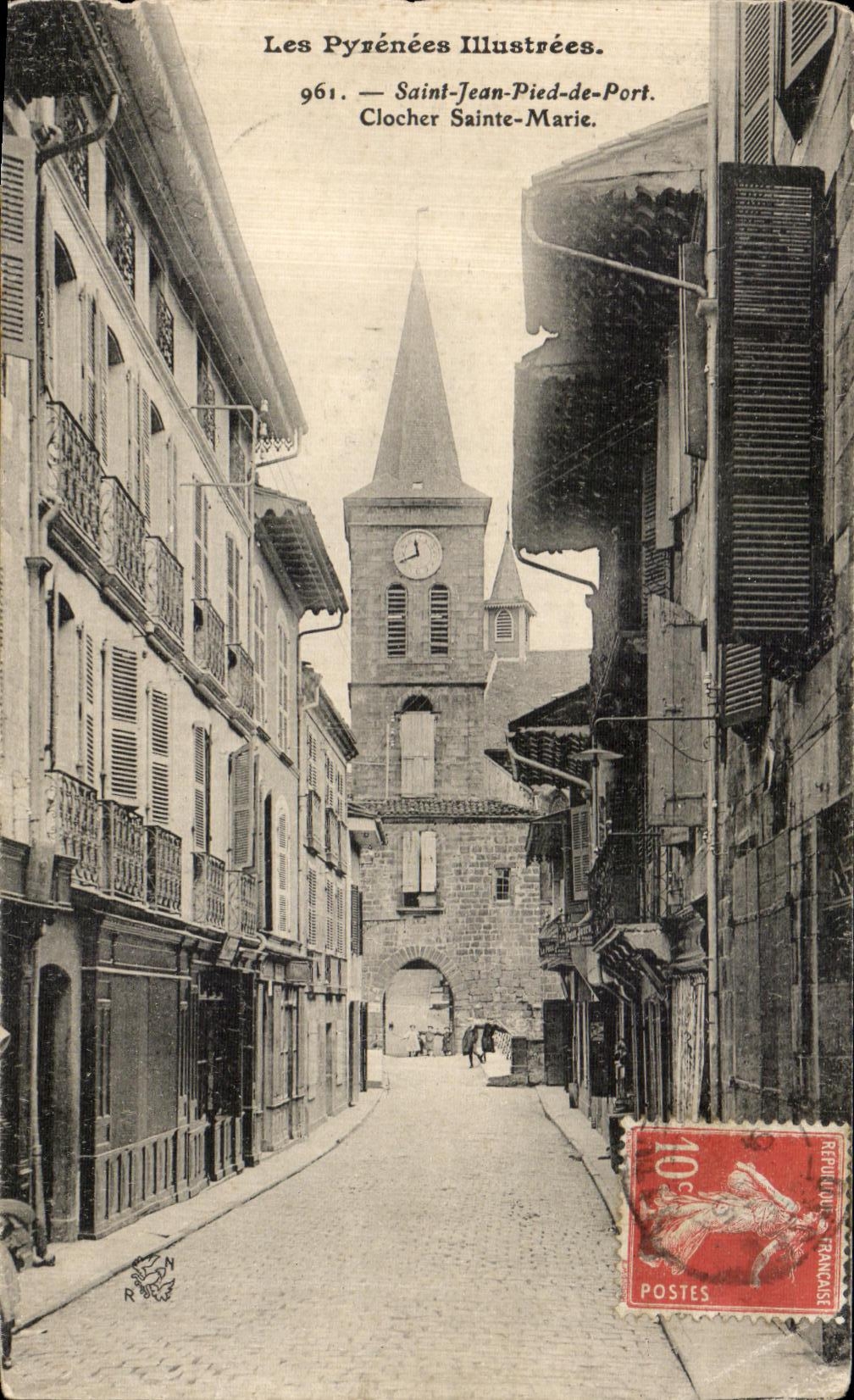 CPA the Pyrenees Illustrated Saint Jean Foot Of Port Bell-tower Sainte Marie