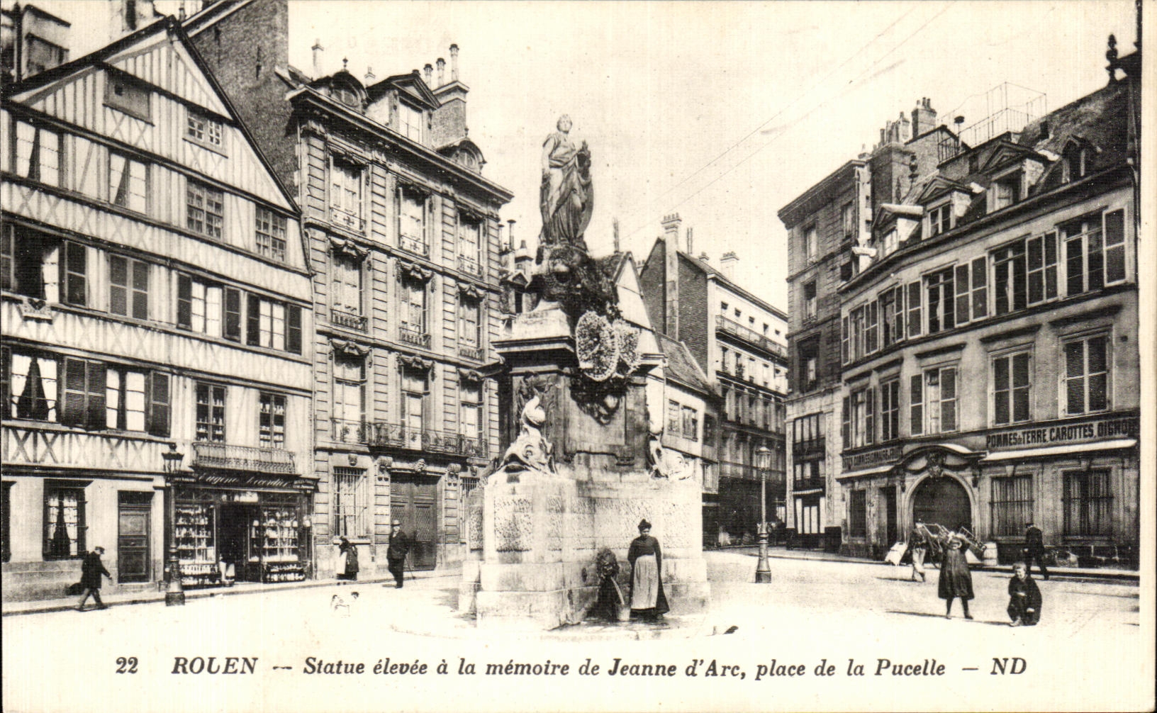 High CPA Rouen Statue with the memory of Jeanne Arc places of the Virgin
