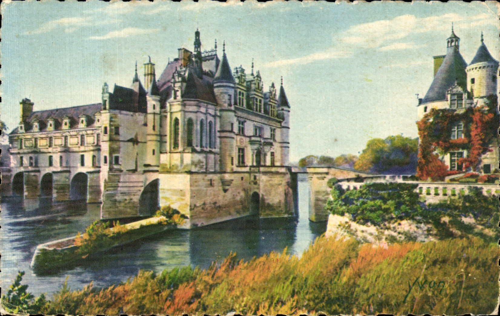 CPA Chenonceaux el castillo y la torre de las marcas