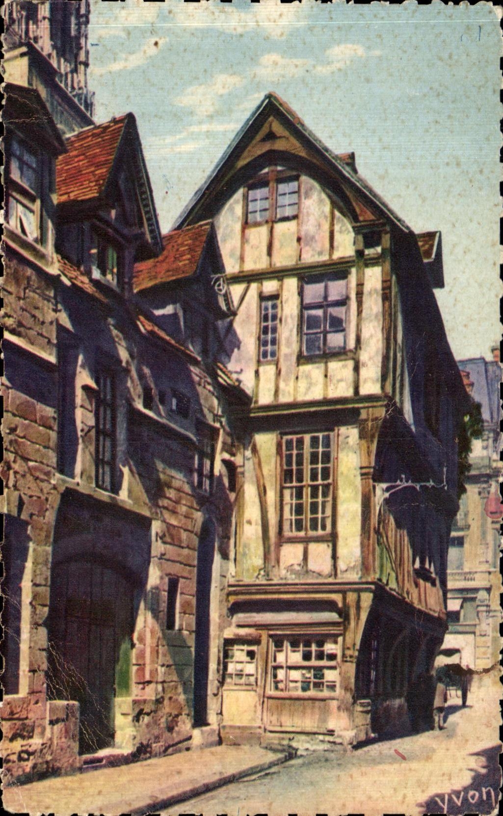 CPA Rouen the Old Houses street Saint Romain