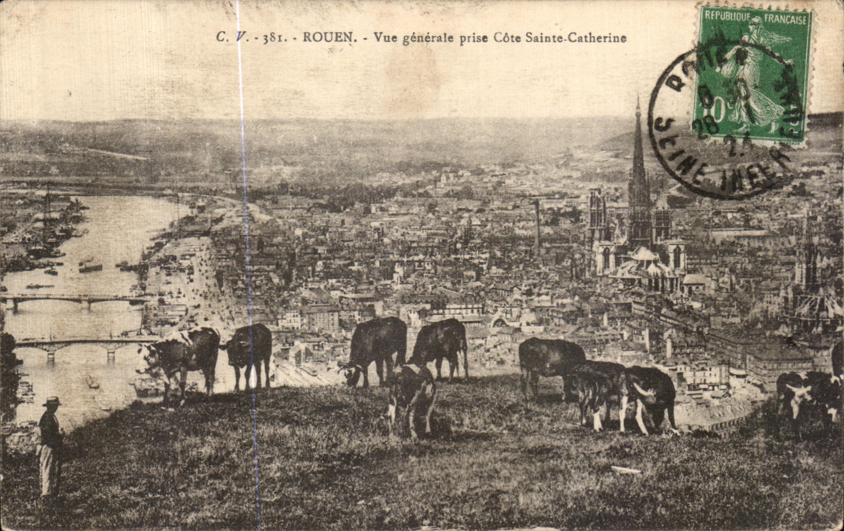 CPA Rouen View Taken Dimension Sainte Catherine Vaches