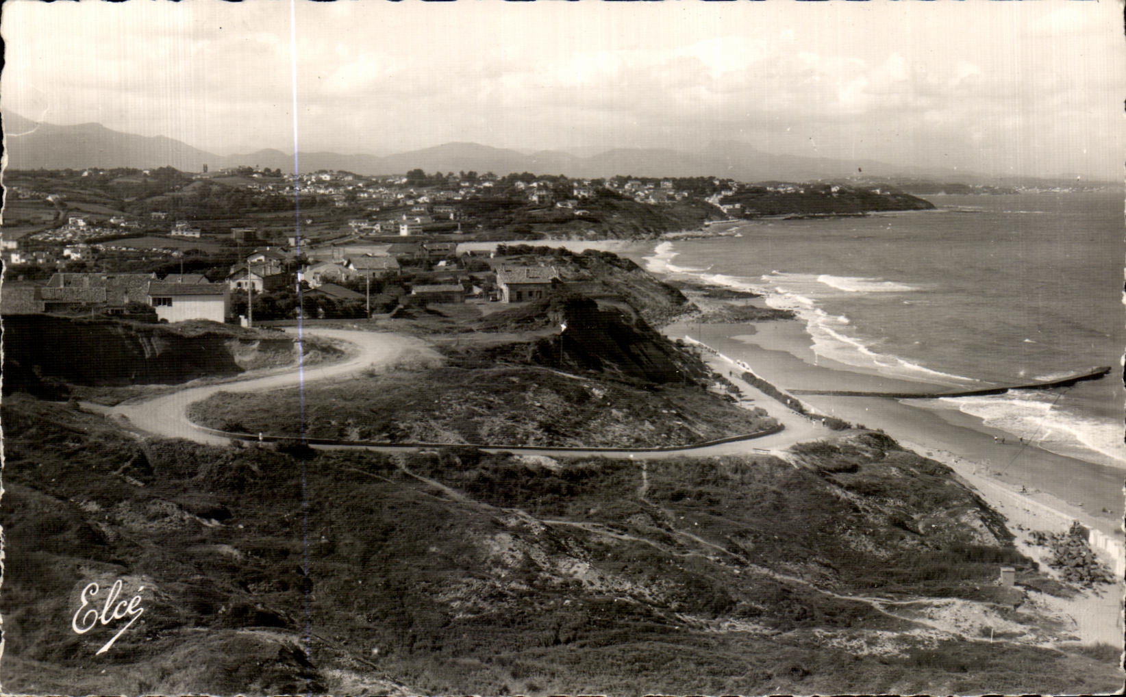 CPA Guethary View of the Beach At the bottom Spanish Mounts