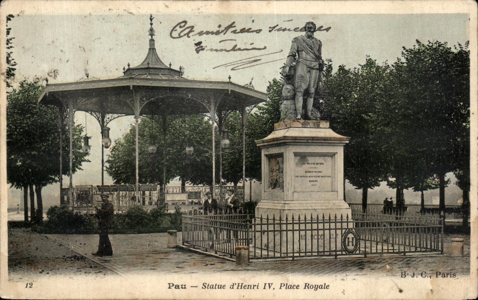 CPA Pau Statue Henri IV Places Royal