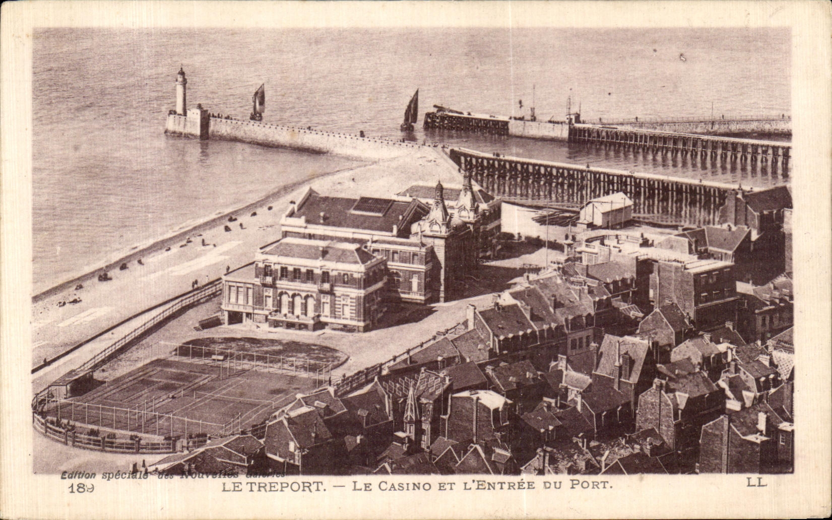 CPA Treport the Casino And Entrance Of the Port Tennis